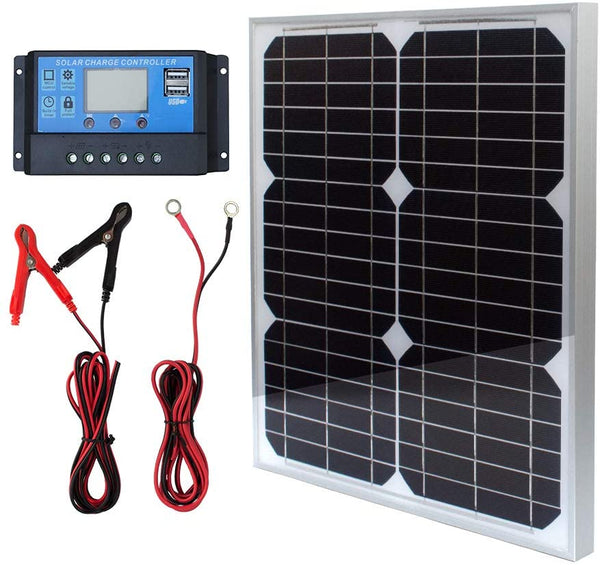 Solar Panel & Rechargeable 12V Battery kit