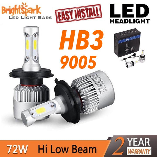 HB3 9005 Osram led headlights, easy install , 72 Watts - BrightSparkLedCo