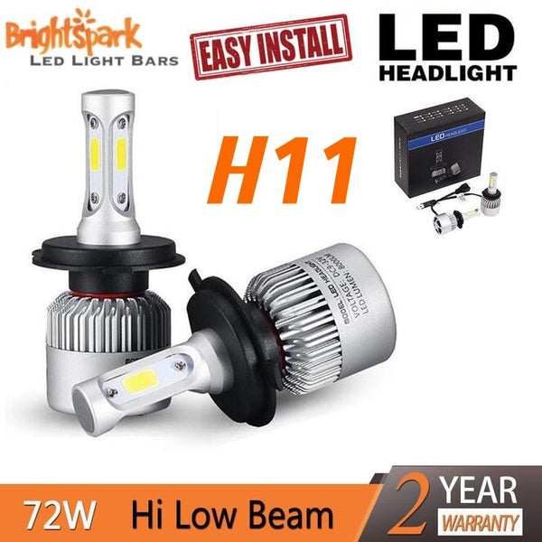 H11 Osram led headlights, easy install , 72 Watts - BrightSparkLedCo