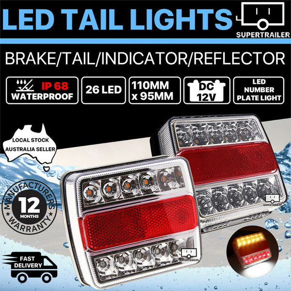26 LED Tail Lights Brake Indicator Reverse x 2