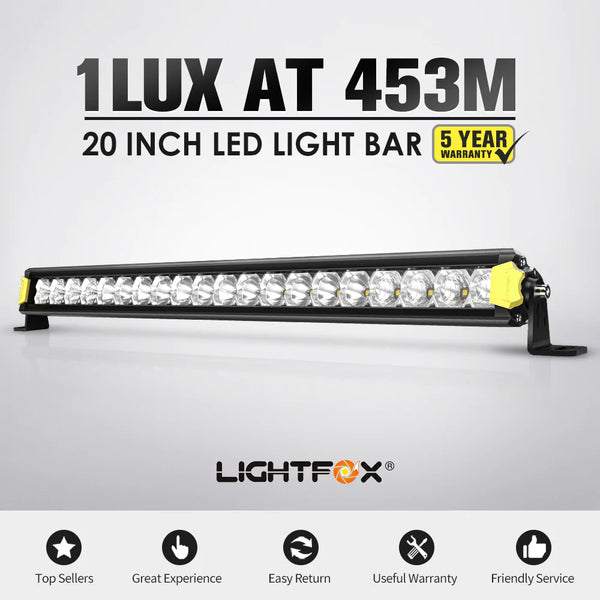 Single Row 20inch Osram LED Light Bar 1Lux @ 453m 12,580 Lumens.