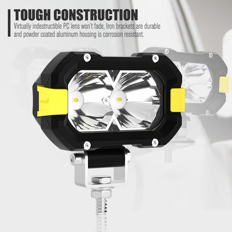 LIGHTFOX 4inch PAIR LED Light Bar 4,600 Lumens