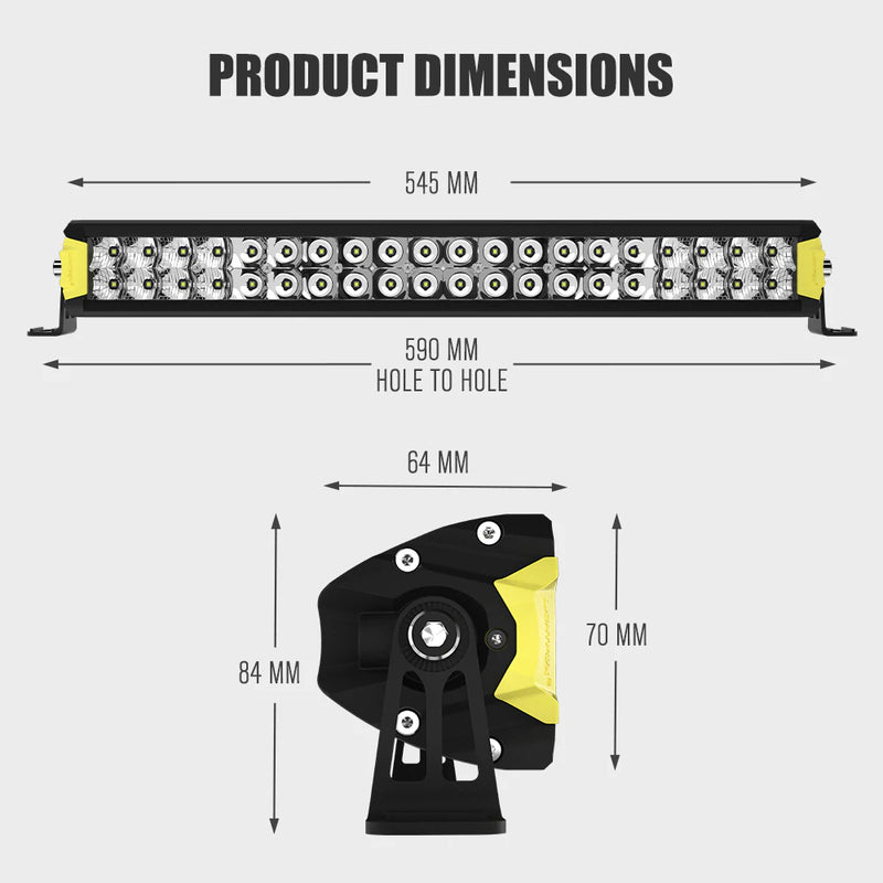 Double Row 20inch Osram LED Light Bar 1Lux @ 590m 15,096 Lumens.