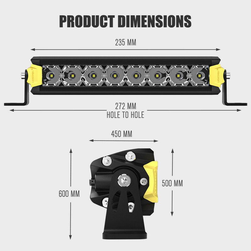 LIGHTFOX 8inch PAIR LED Light Bar 4,600 Lumens