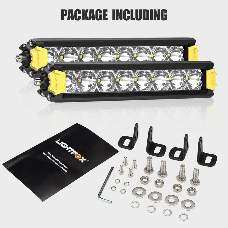 LIGHTFOX 8inch PAIR LED Light Bar 4,600 Lumens