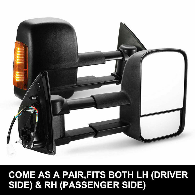 Black Pair Towing Extendable Side Mirrors,Most Models.