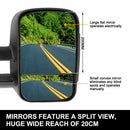 Black Pair Towing Extendable Side Mirrors,Most Models.