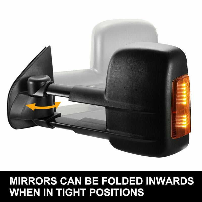 Black Pair Towing Extendable Side Mirrors,Most Models.