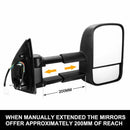 Black Pair Towing Extendable Side Mirrors,Most Models.