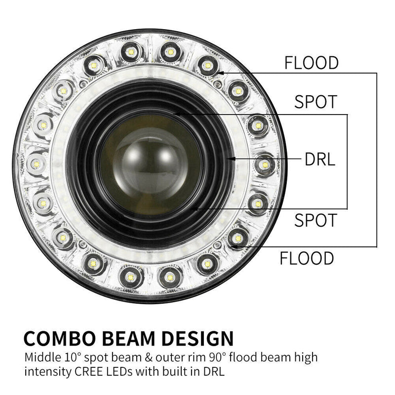 Pair 9inch Cree LED Driving Light 1Lux @ 1,850m 58,000Lumens