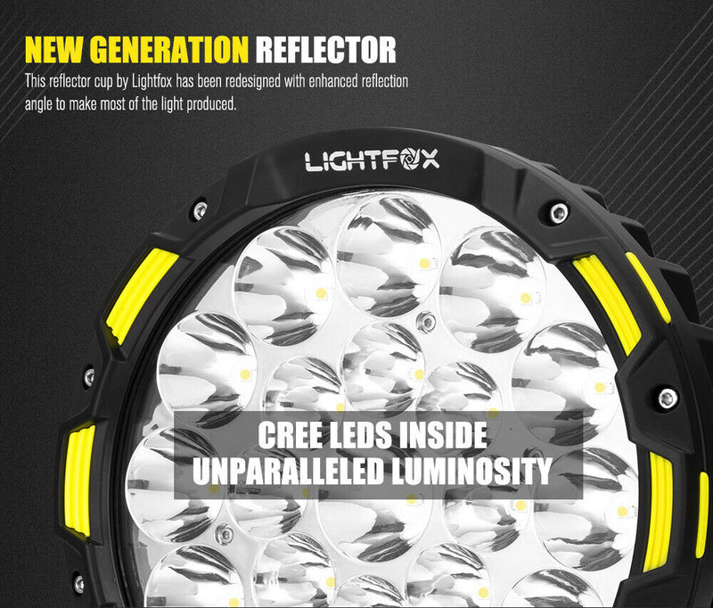 Light Fox Pair 9"CREE LED Driving Spotlights 1lux@1.15KM