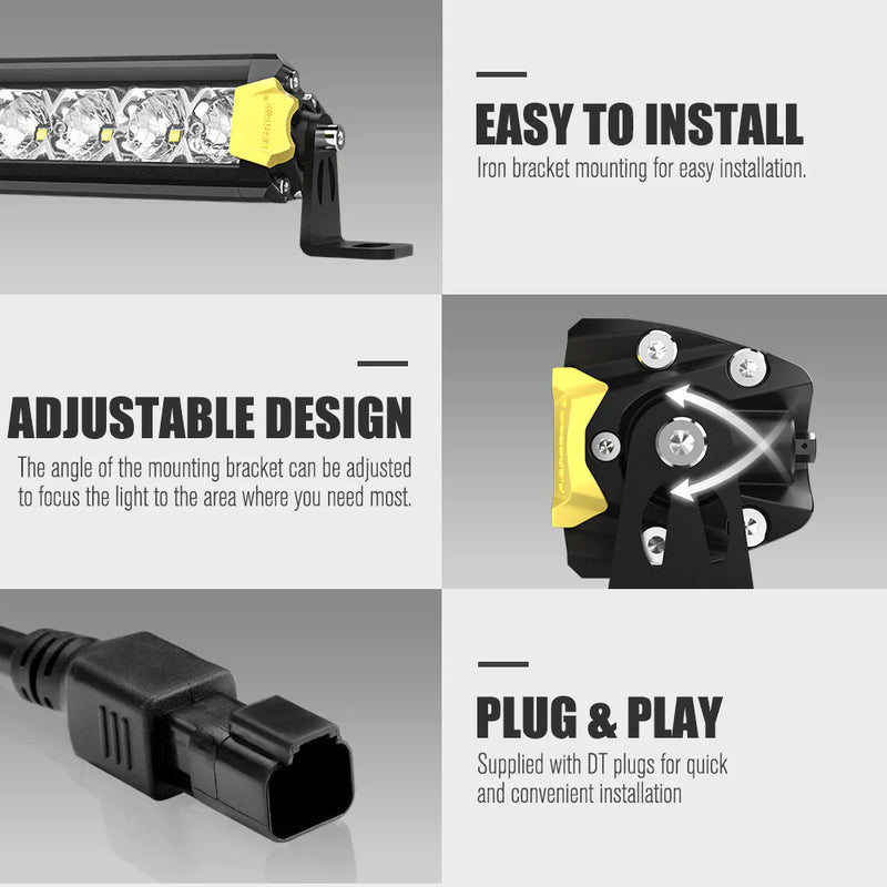 Single Row 14inch Osram LED Light Bar 1Lux @ 319m 7,548 Lumens.