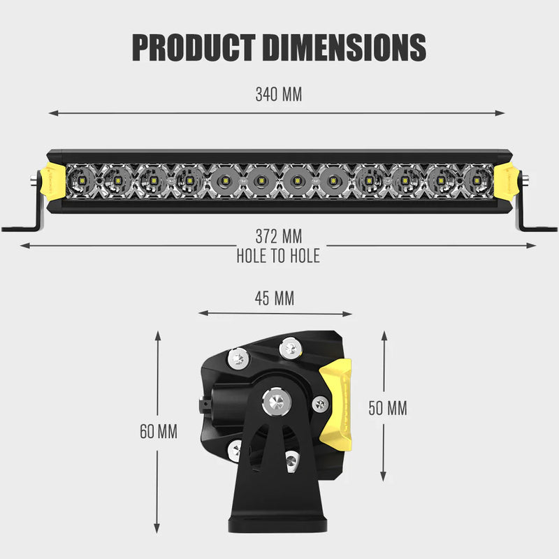 Single Row 14inch Osram LED Light Bar 1Lux 319m 7 548 Lumens