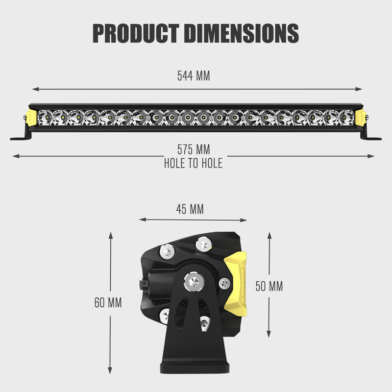 Single Row 20inch Osram LED Light Bar 1Lux @ 453m 12,580 Lumens.