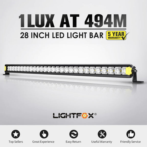 Single Row 28inch Osram LED Light Bar 1Lux 494m 17 612 Lumens