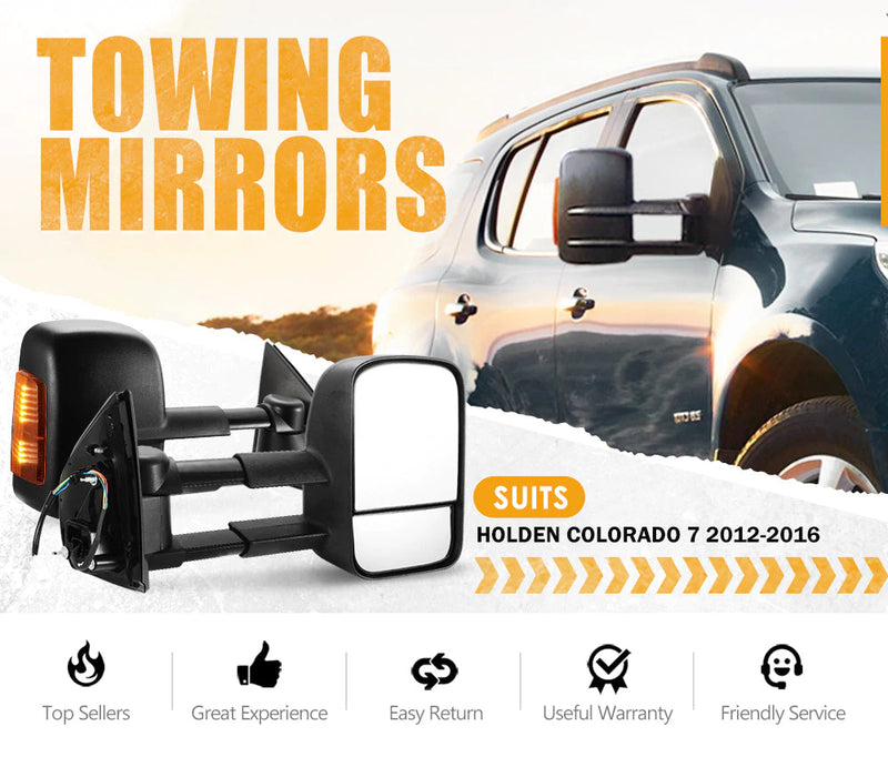 Black Pair Towing Extendable Side Mirrors,Most Models.