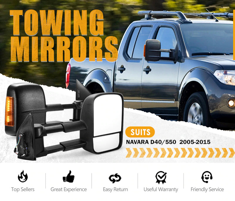 Black Pair Towing Extendable Side Mirrors,Most Models.