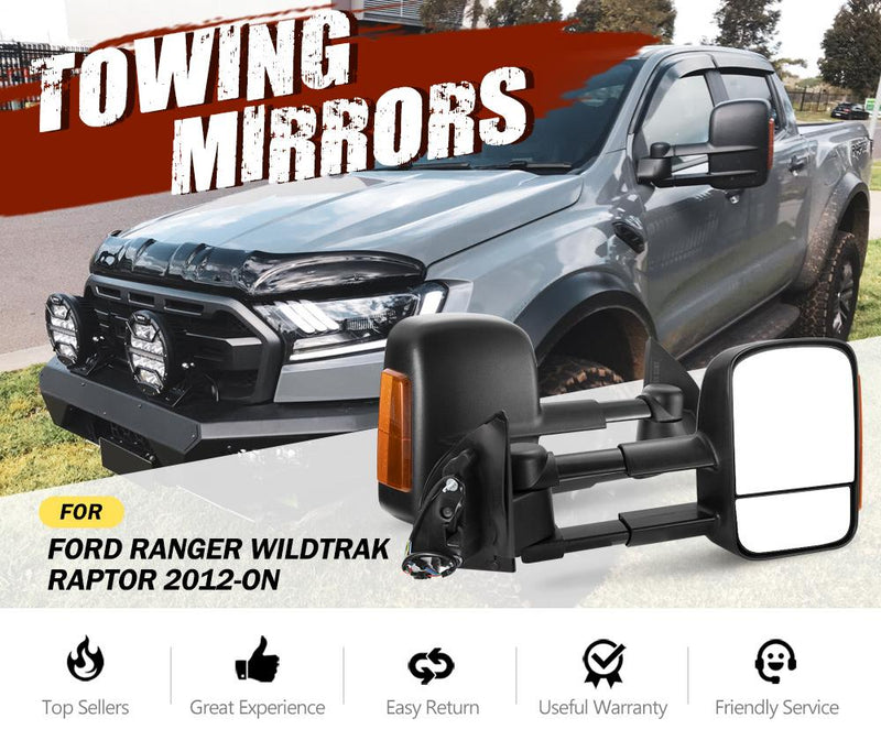 Black Pair Towing Extendable Side Mirrors,Most Models.