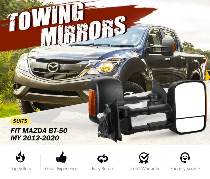 Black Pair Towing Extendable Side Mirrors,Most Models.