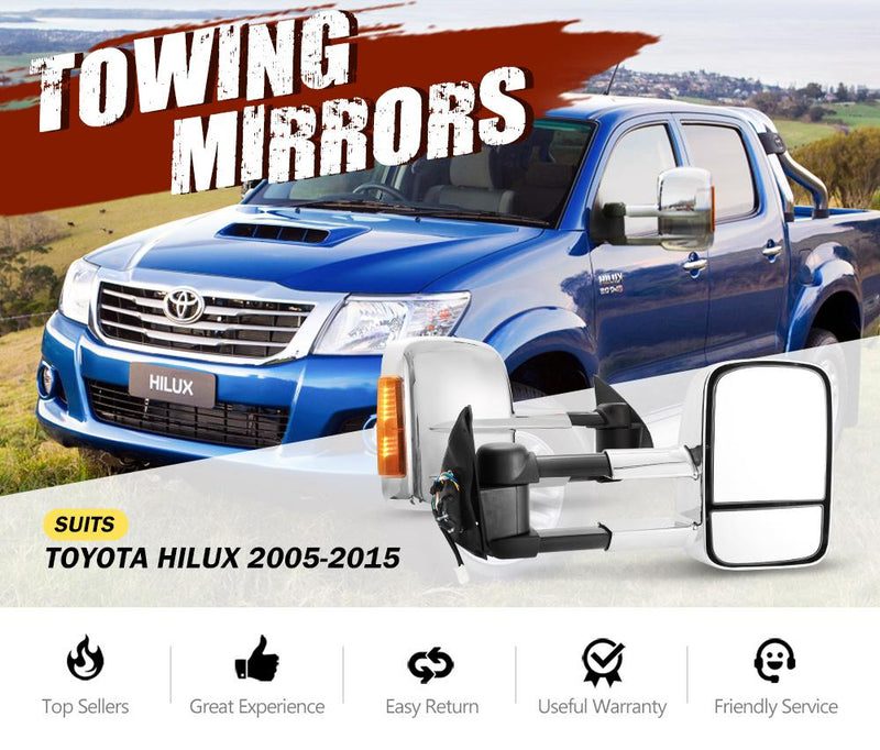 CHROME Pair Towing Extendable Side Mirrors,All Models