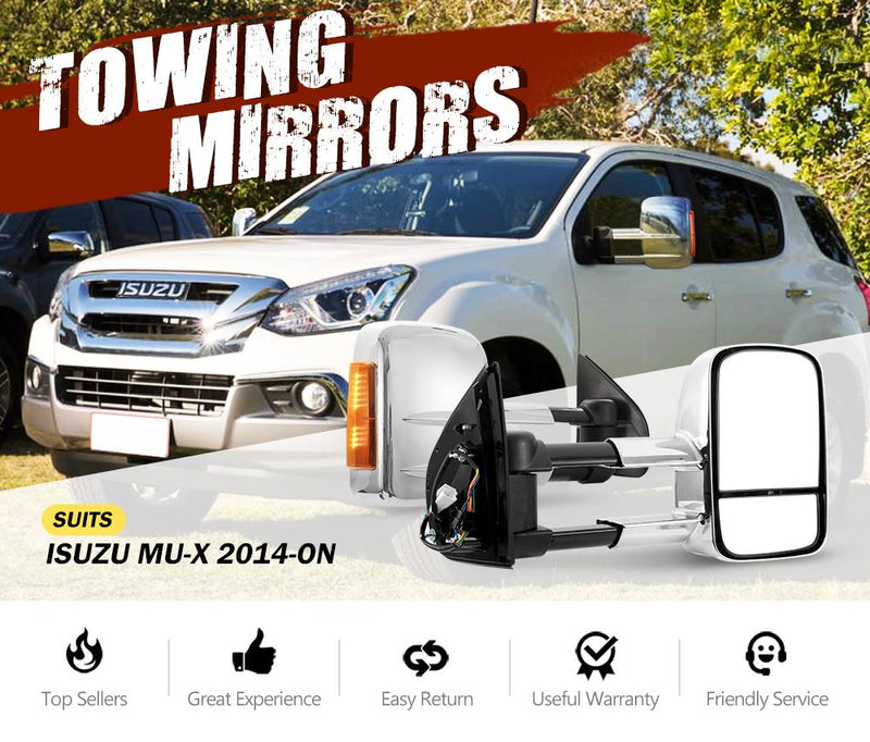 Black Pair Towing Extendable Side Mirrors,Most Models.