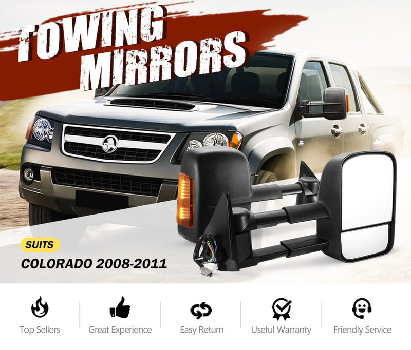 Black Pair Towing Extendable Side Mirrors,Most Models.